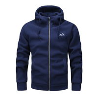 Men's fleece jacket with hood & zip – Sören