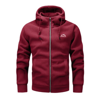 Men's fleece jacket with hood & zip – Sören