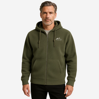 Men's fleece jacket with hood & zip – Sören
