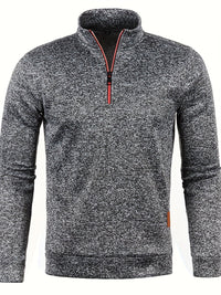 Men's pullover with neck zip for autumn & winter - Matteo