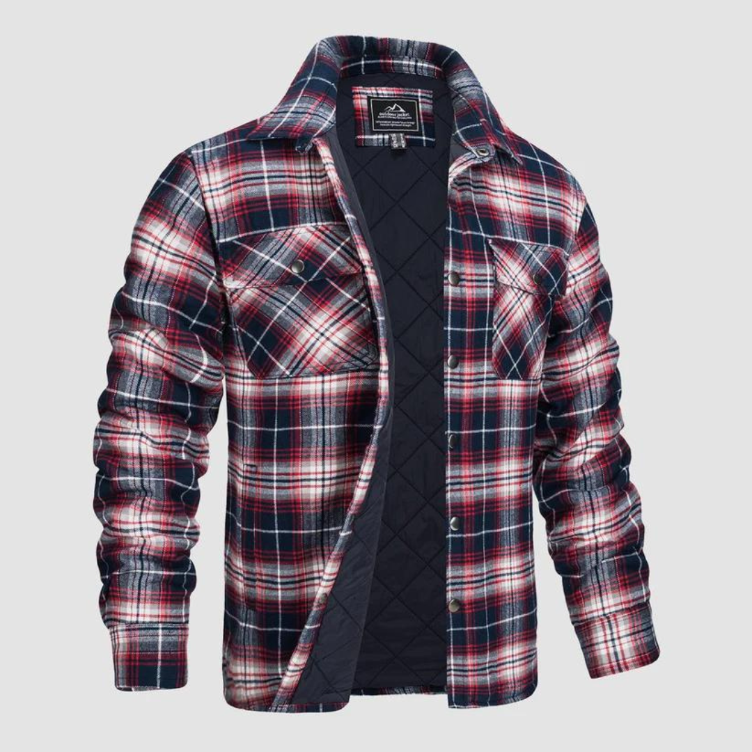 Men's checkered lumberjack jacket with warm lining – Magnus