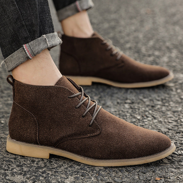 Stylish Men's Lace-Up Shoes in PU Suede - Luca