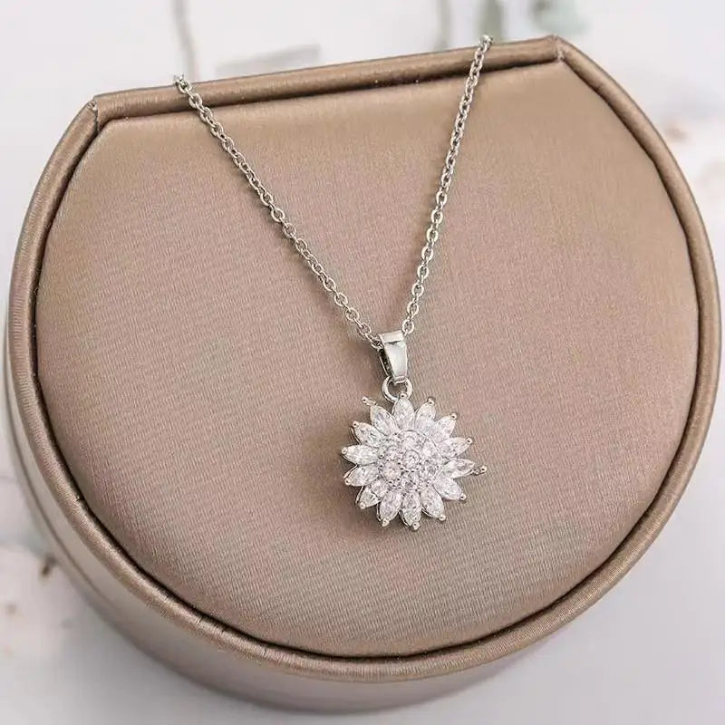 Sunflower Spin Duo Necklace | Elegant and Versatile Jewellery