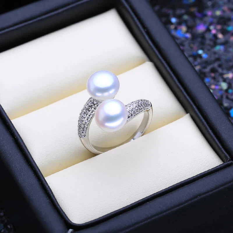 Adjustable Ring | Natural Freshwater Pearls | Elegant Statement Jewellery