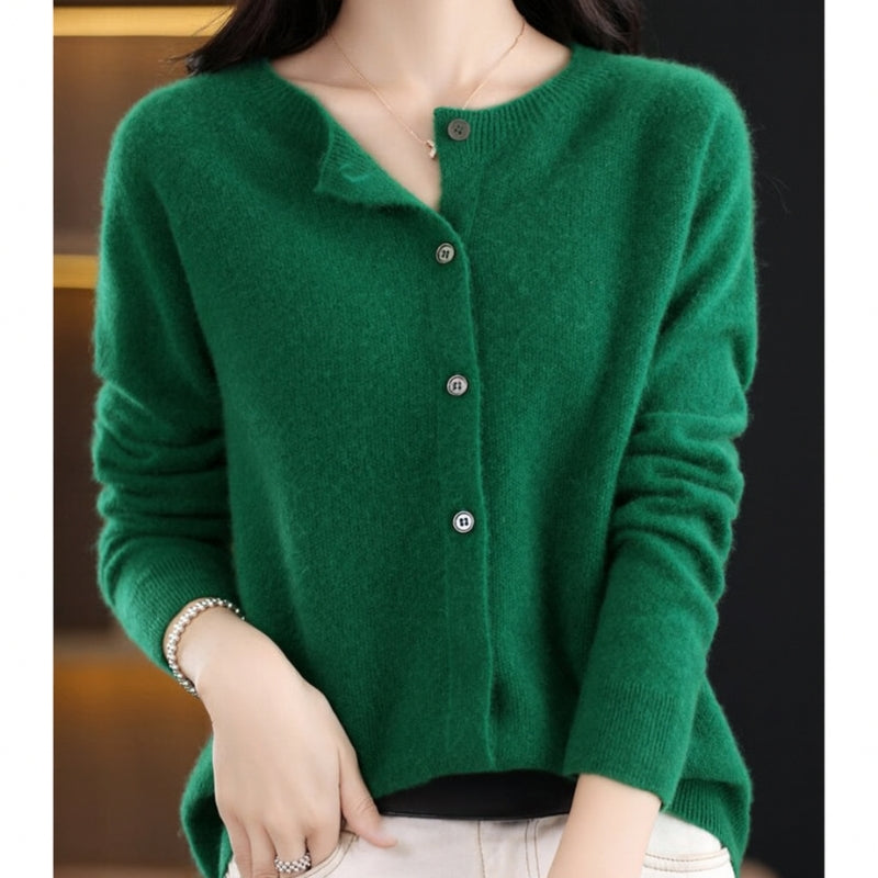 Ladies' Round Neck Cardigan – Amalia Autumn Enchantment