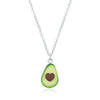 Avocado Heart Necklace | Sterling Silver Pendant | Cute Charm Jewellery