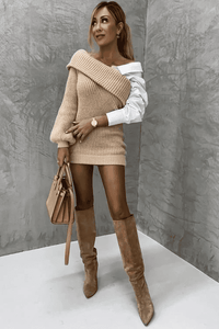 Women's knitted dress with attached shirt – Elodie