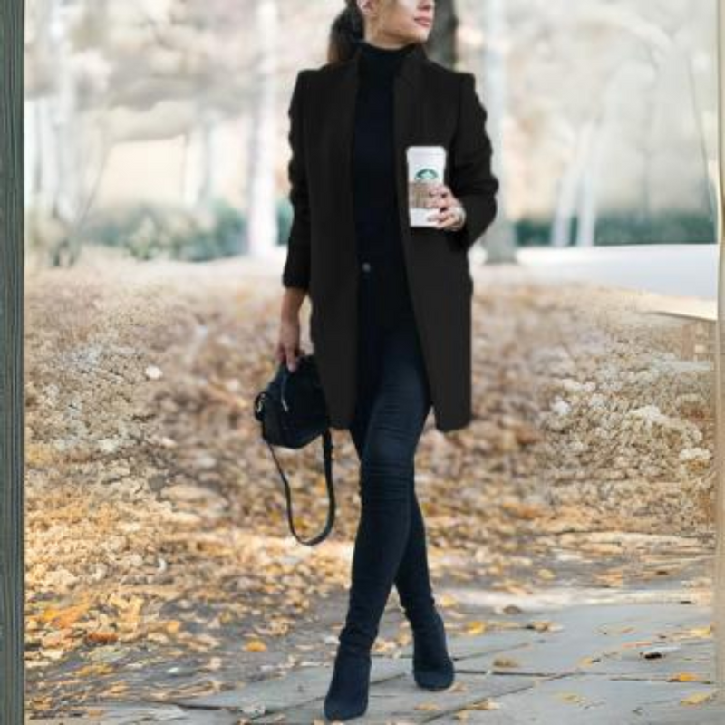 Women's Stand Collar Winter Coat with Timeless Design – Reginel