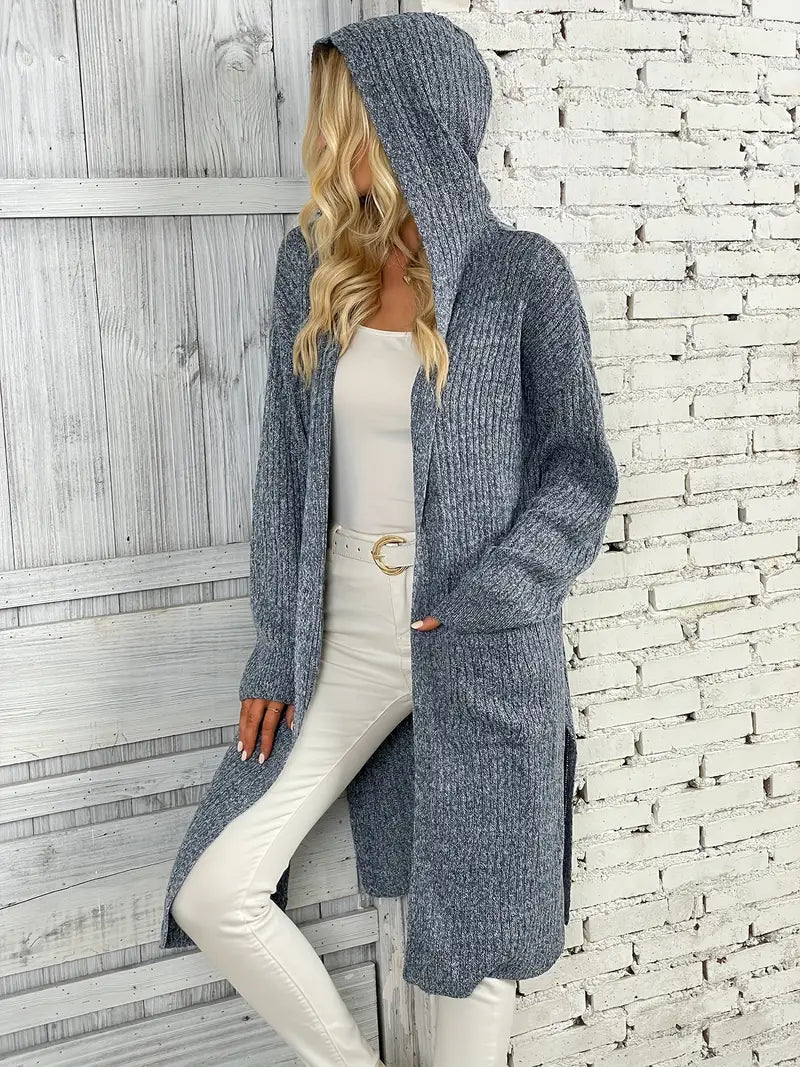 Long women's knitted cardigan for autumn & winter – Elara