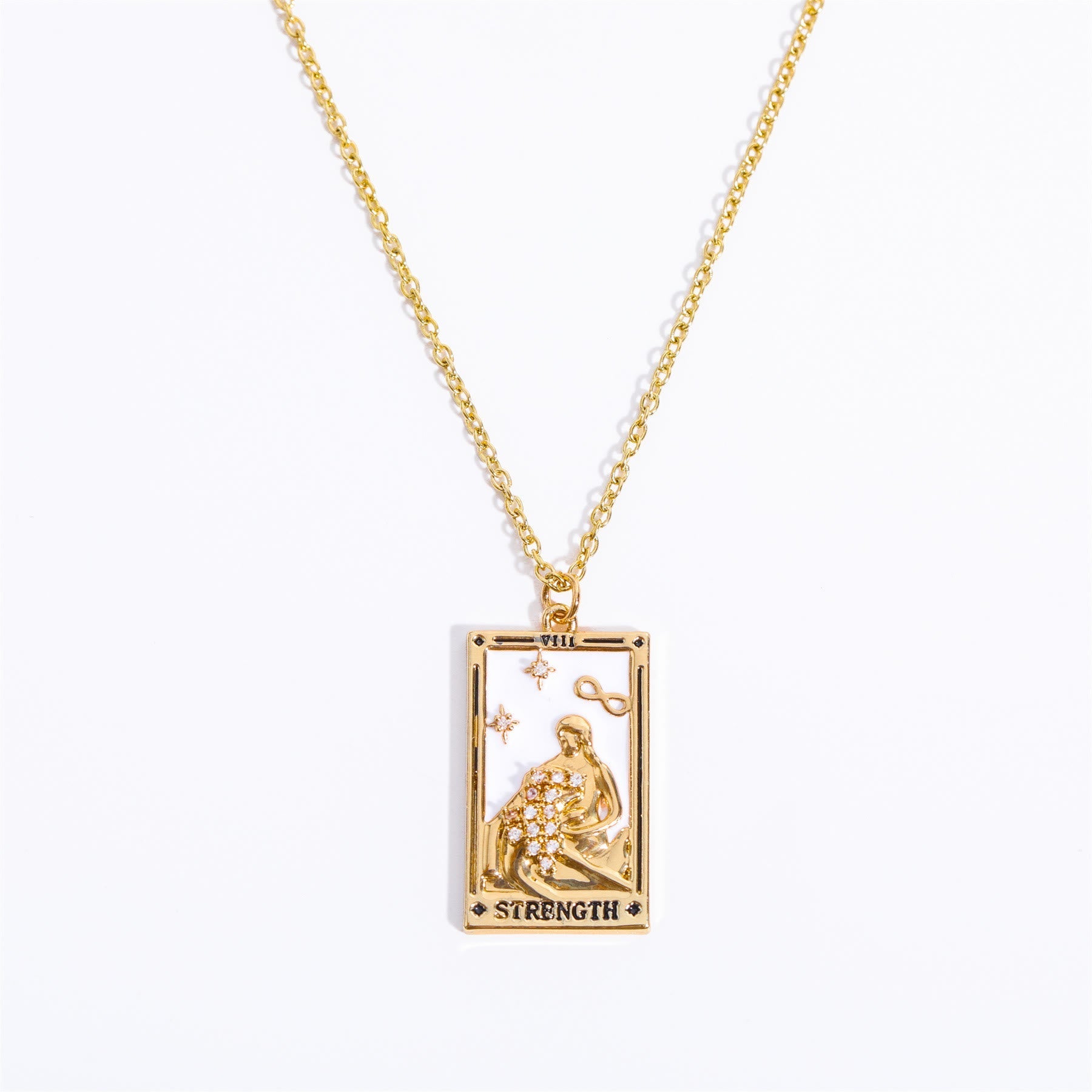 Zirconia Gold-Plated Tarot Teardrop Pendant Necklace – Amara