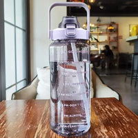 2L PORTABLE WATER BOTTLE WITH STRAW AND TIME MARKING FOR SPORTS & FITNESS-State of Style