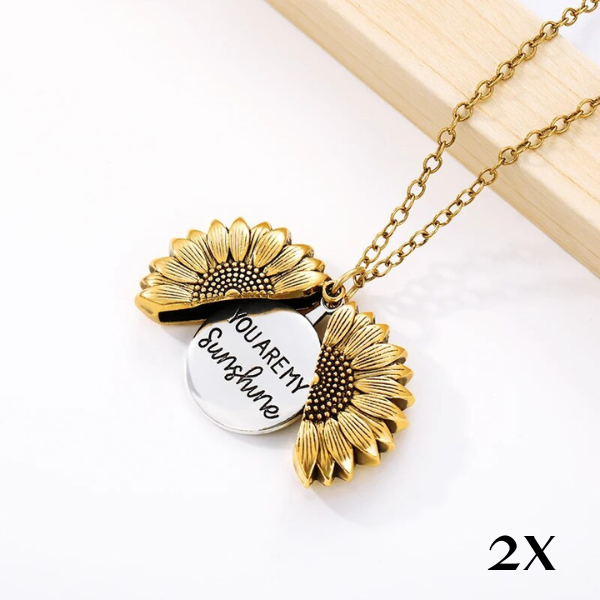 "You're My Sunshine" Sunflower Locket Necklace