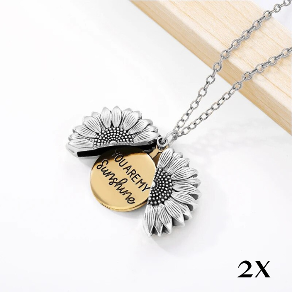 "You're My Sunshine" Sunflower Locket Necklace