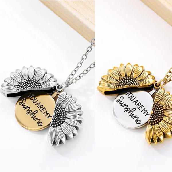 "You're My Sunshine" Sunflower Locket Necklace