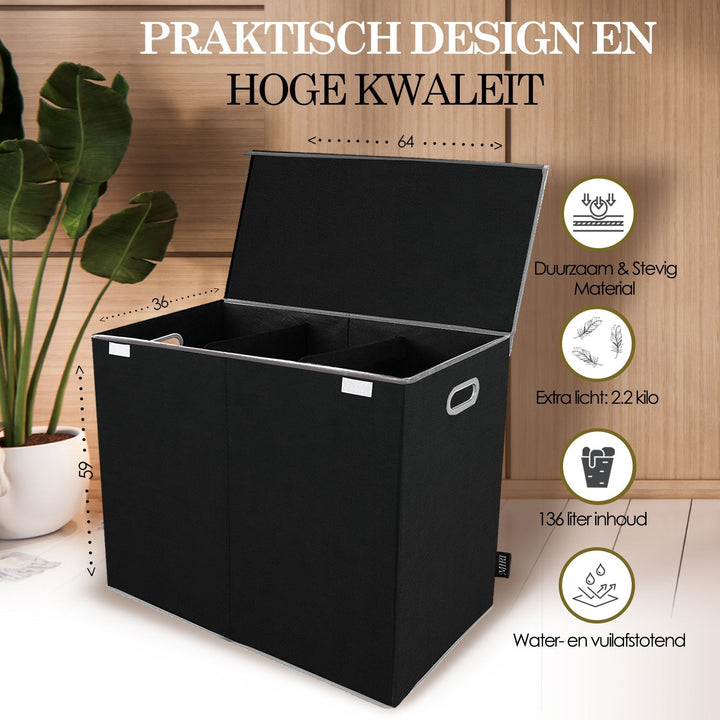 3-Compartment Laundry Hamper with Lid-State of Style