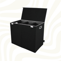 3-Compartment Laundry Hamper with Lid-State of Style