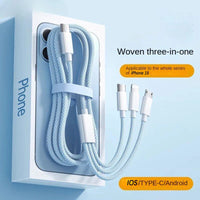 3-in-1 Fast Charging Cable with 100W Power Output – Buy 1, Get 1 FREE-Blue-1m-State of Style