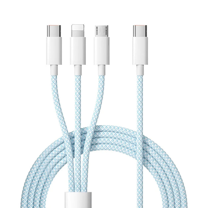 3-in-1 Fast Charging Cable with 100W Power Output – Buy 1, Get 1 FREE-Blue-1m-State of Style