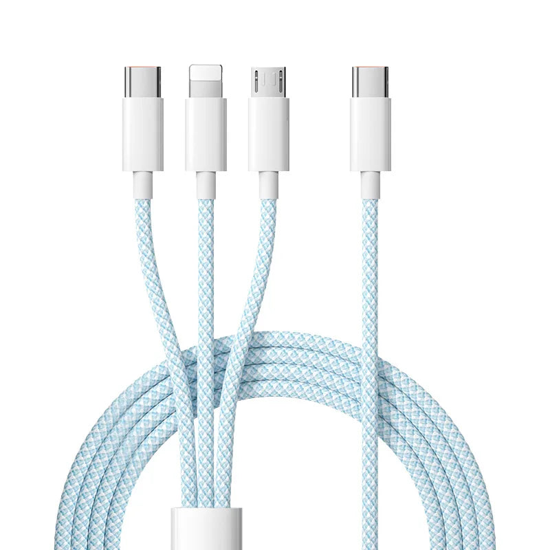 3-in-1 Fast Charging Cable with 100W Power Output – Buy 1, Get 1 FREE-Blue-1m-State of Style