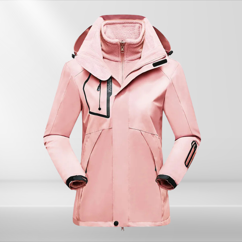 3-in-1 Outdoor Jacket for Women - Romy-Pink-M-State of Style