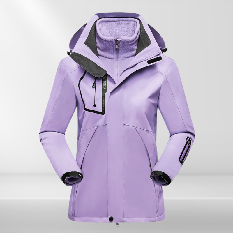 3-in-1 Outdoor Jacket for Women - Romy-Purple-M-State of Style
