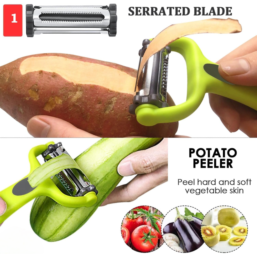 3-in-1 Vegetable Peeler with Julienne Blade-State of Style