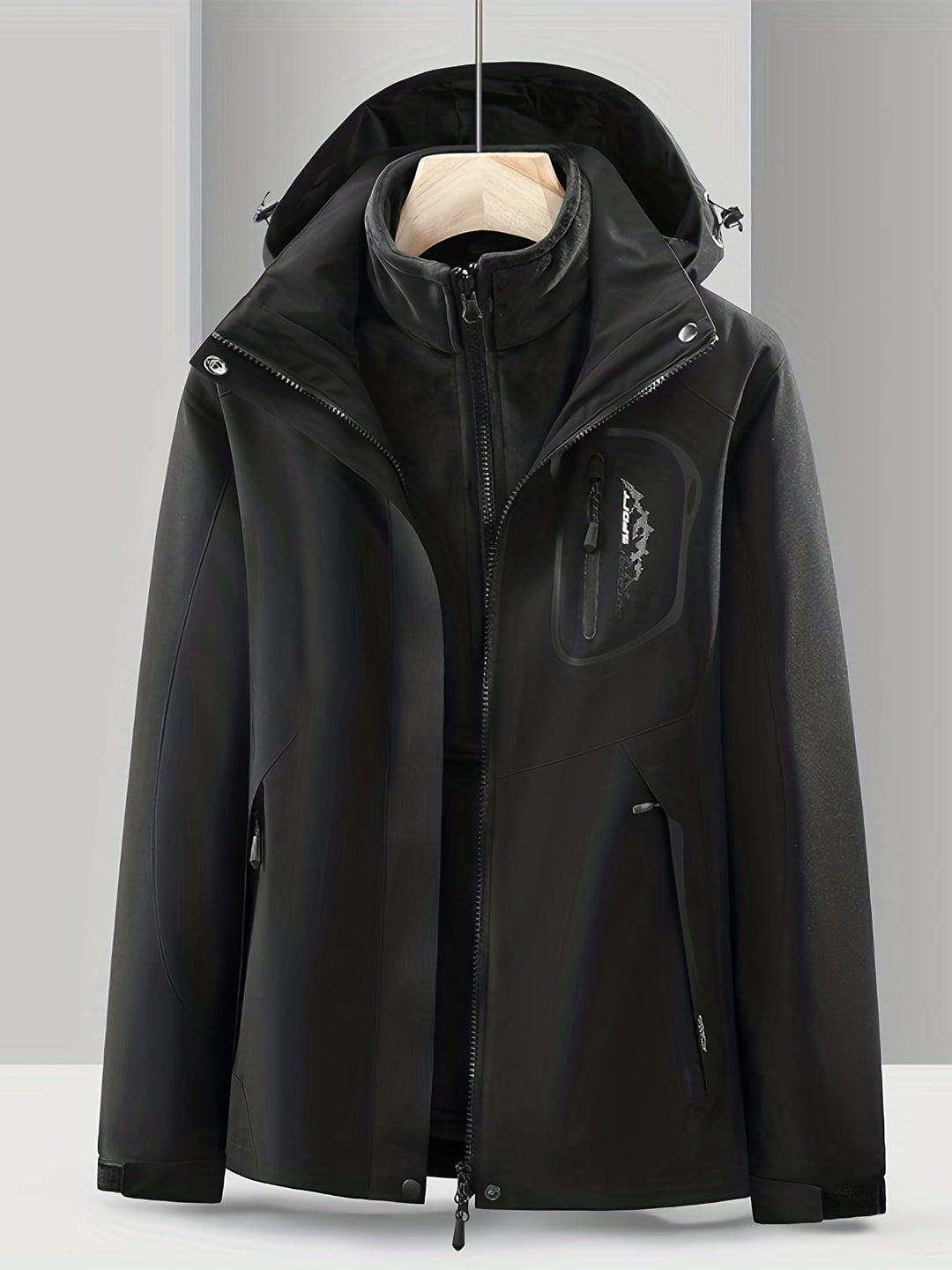 3-in-1 Waterproof Jacket - Nora-Black-XS-State of Style
