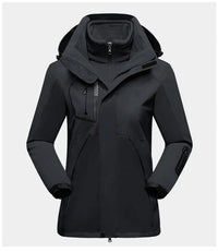 3-in-1 Women's Outdoor Jacket - Luna-Black-M-State of Style