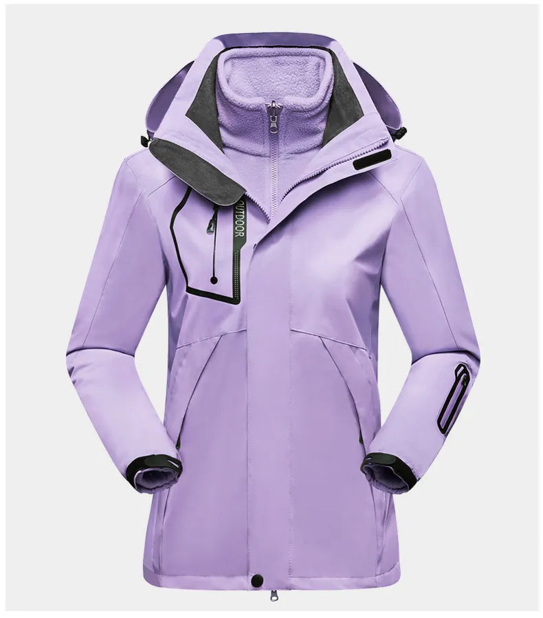 3-in-1 Women's Outdoor Jacket - Luna-Lilac-M-State of Style