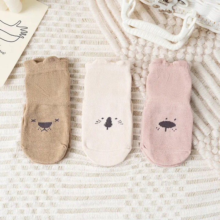 3-Pack Anti-Slip Baby Socks with Rubber Grips-Set A-0-1 years (S)-State of Style