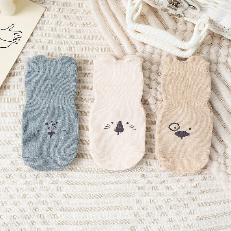 3-Pack Anti-Slip Baby Socks with Rubber Grips-Set B-0-1 years (S)-State of Style