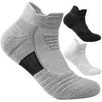 3 Pairs Breathable Mesh Terry Sports Socks - CoolStep-Black-State of Style
