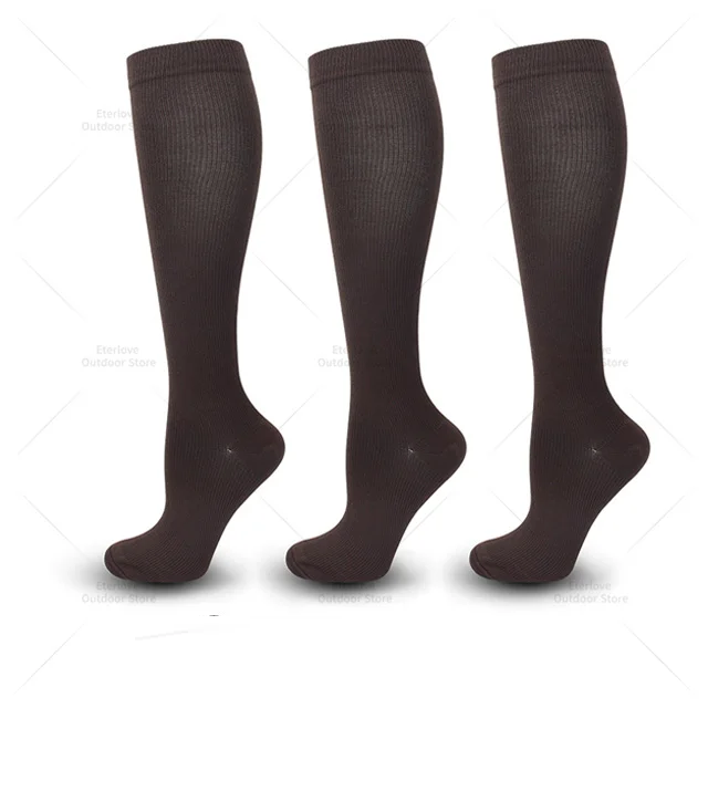 3 Pairs of Knee-High Compression Socks - FitSupport-3 Pairs Brown-S-M (2.5-5)-State of Style
