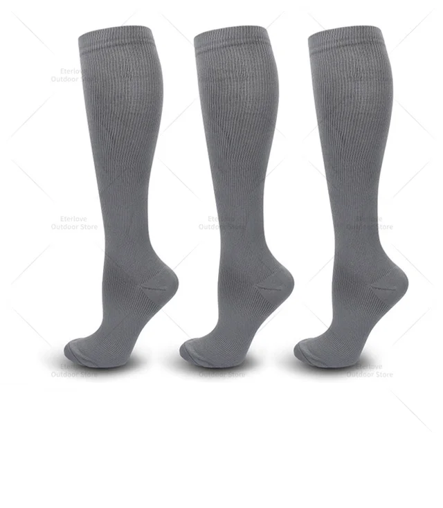 3 Pairs of Knee-High Compression Socks - FitSupport-3 pairs grey-S-M (2.5-5)-State of Style