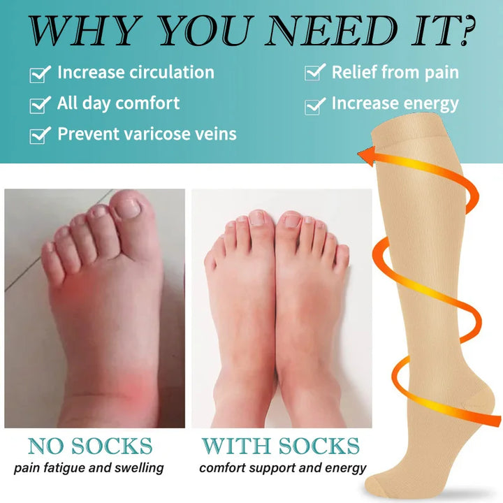 3 Pairs of Knee-High Compression Socks - FitSupport-3 pairs grey-S-M (2.5-5)-State of Style