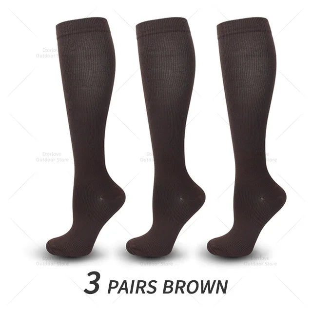 3 Pairs of Knee-High Compression Socks - FitSupport-3 pairs grey-S-M (2.5-5)-State of Style