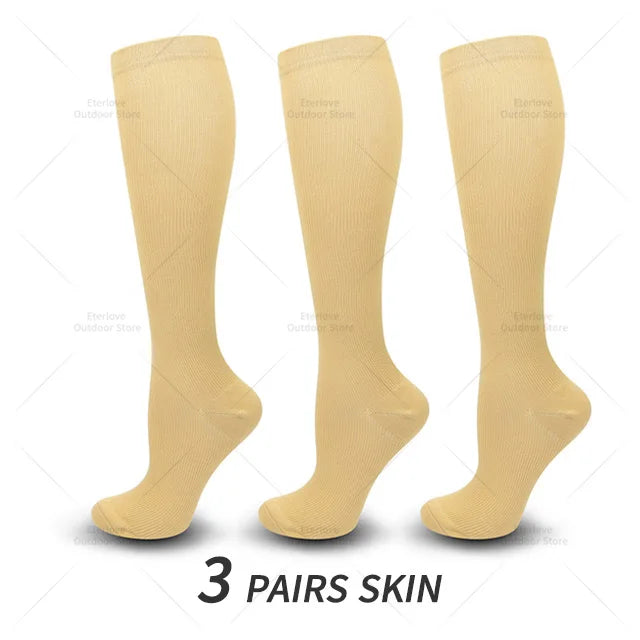 3 Pairs of Knee-High Compression Socks - FitSupport-3 Pairs Nude-S-M (EU 3-6)-State of Style