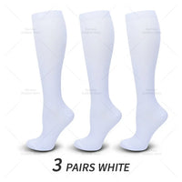 3 Pairs of Knee-High Compression Socks - FitSupport-3 Pairs White-S-M (EU 3-6)-State of Style