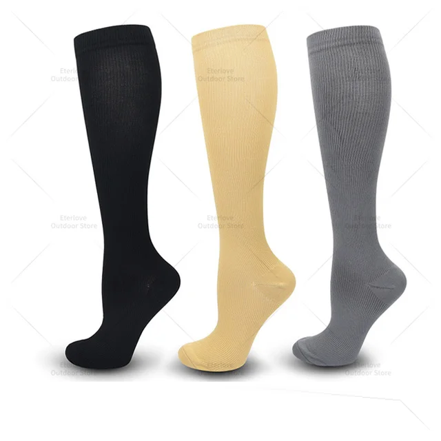 3 Pairs of Knee-High Compression Socks - FitSupport-Black Skin Colour Grey-S-M (2.5-5)-State of Style