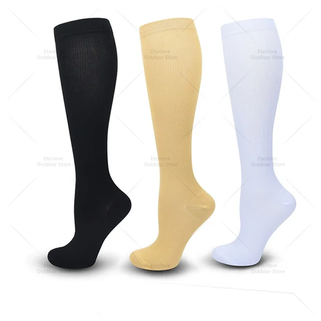 3 Pairs of Knee-High Compression Socks - FitSupport-Black Skin White-S-M (2.5-5)-State of Style