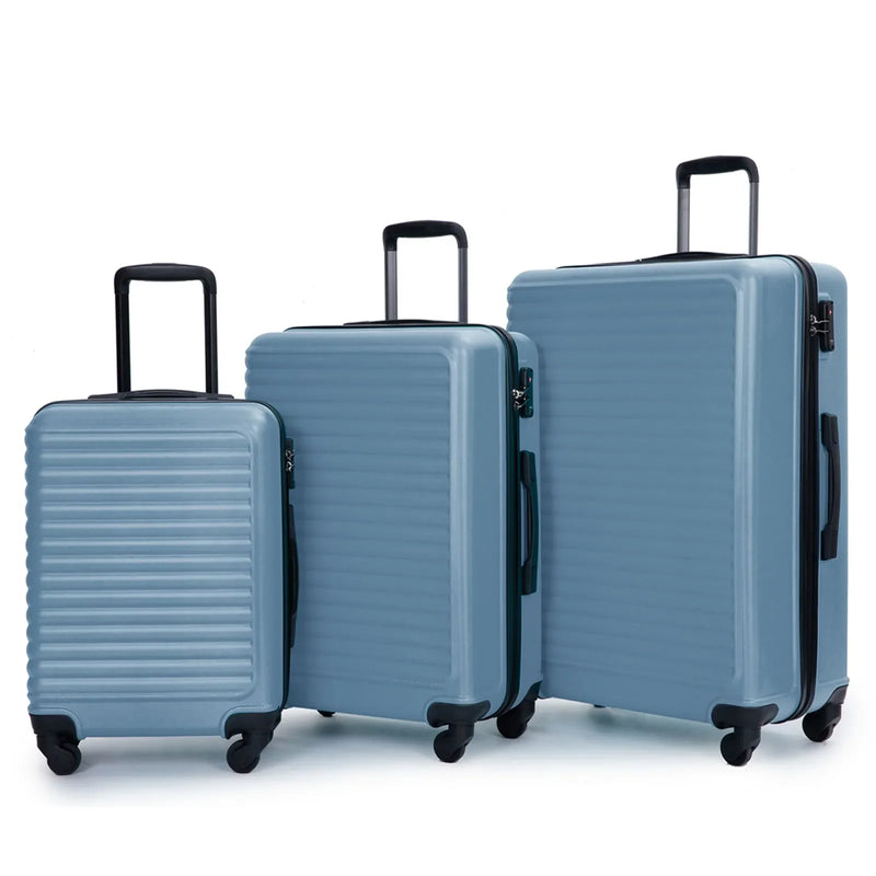3-Piece Blue ABS Hard Shell Luggage Set – Belgrade-State of Style