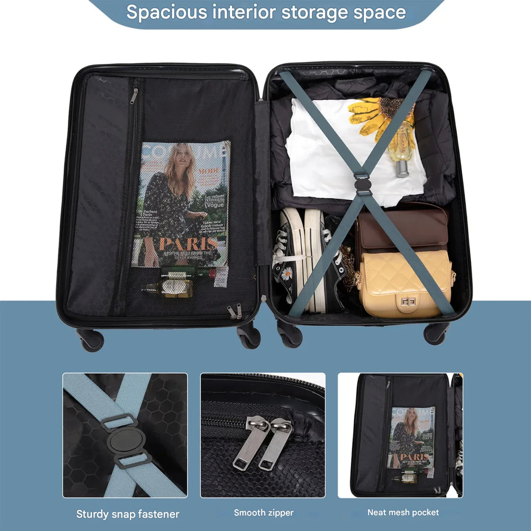 3-Piece Blue ABS Hard Shell Luggage Set – Belgrade-State of Style