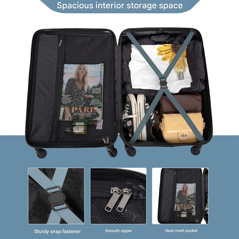 3-Piece Blue ABS Hard Shell Luggage Set – Belgrade-State of Style