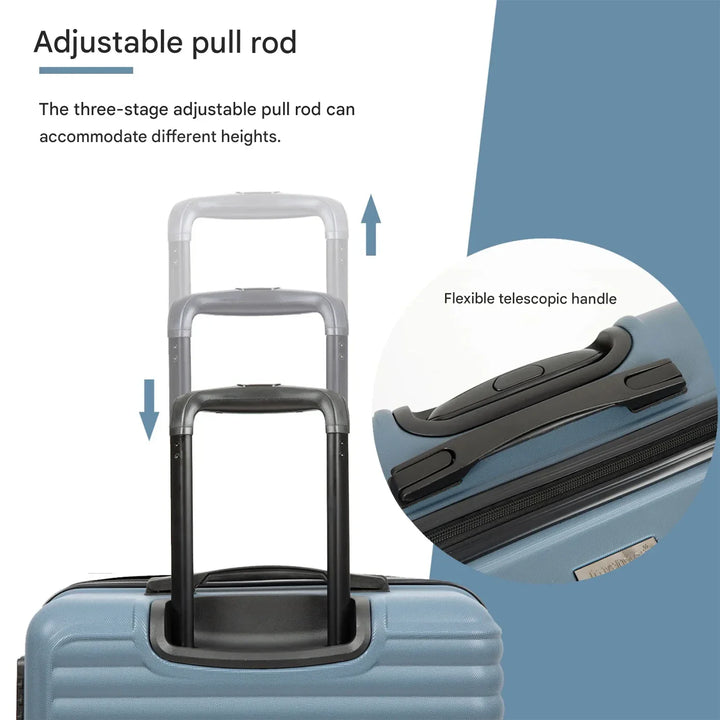 3-Piece Blue ABS Hard Shell Luggage Set – Belgrade-State of Style