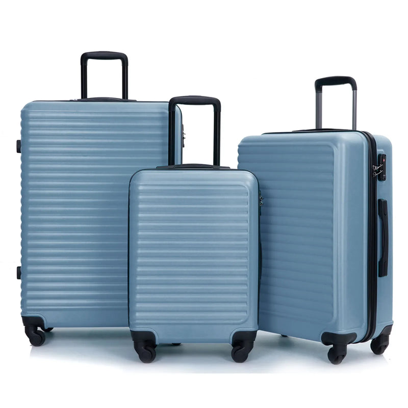 3-Piece Blue ABS Hard Shell Luggage Set – Belgrade-State of Style