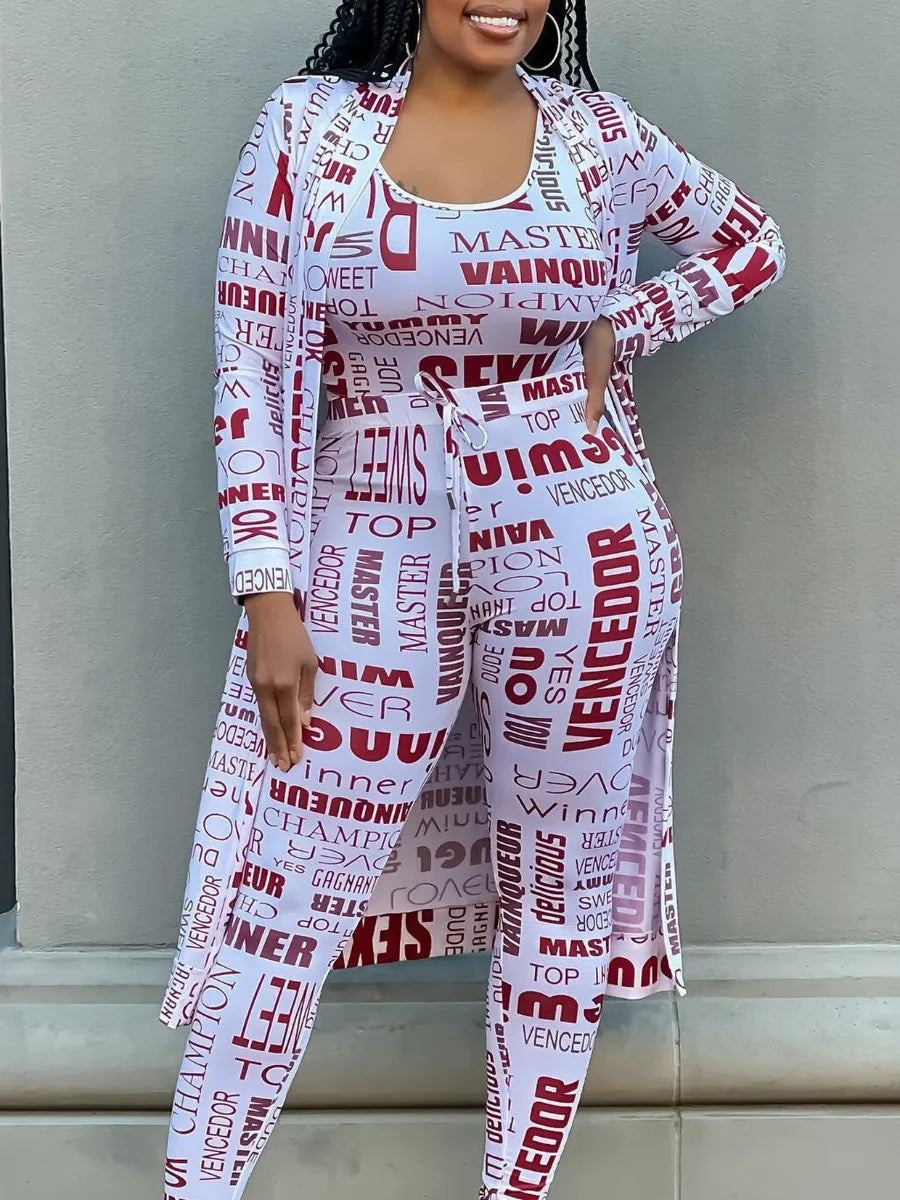 3-Piece Skinny Outfit Set in Plus Size-White-L-State of Style
