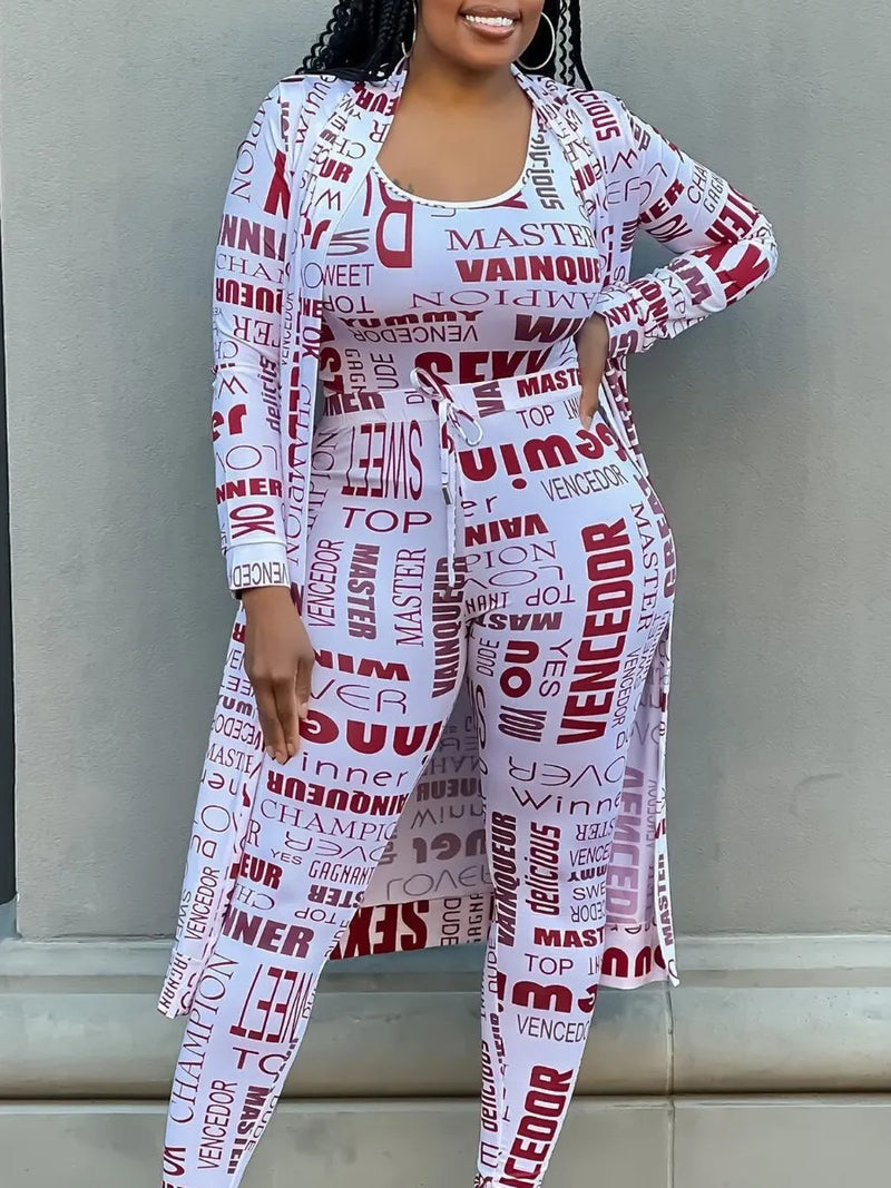 3-Piece Skinny Outfit Set in Plus Size-White-L-State of Style