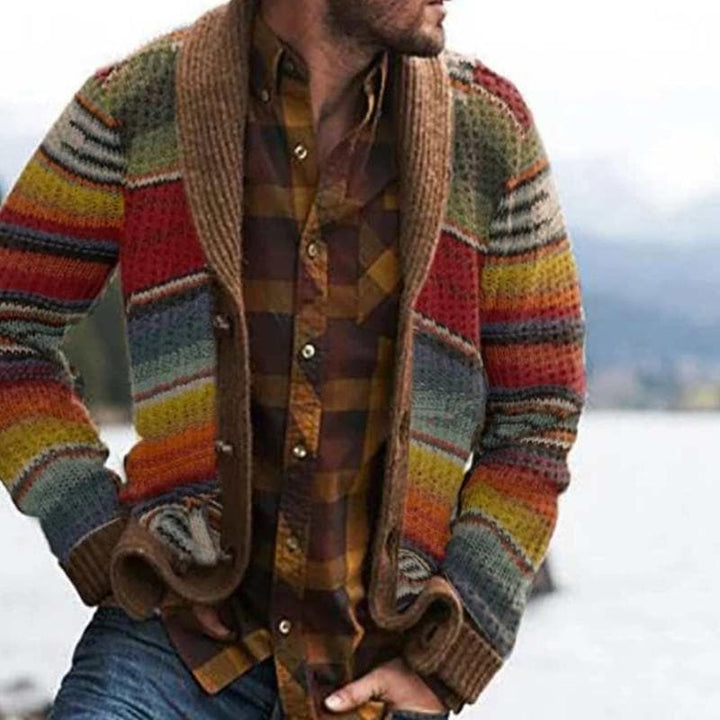 Striped men's cardigan in modern design – Deshon