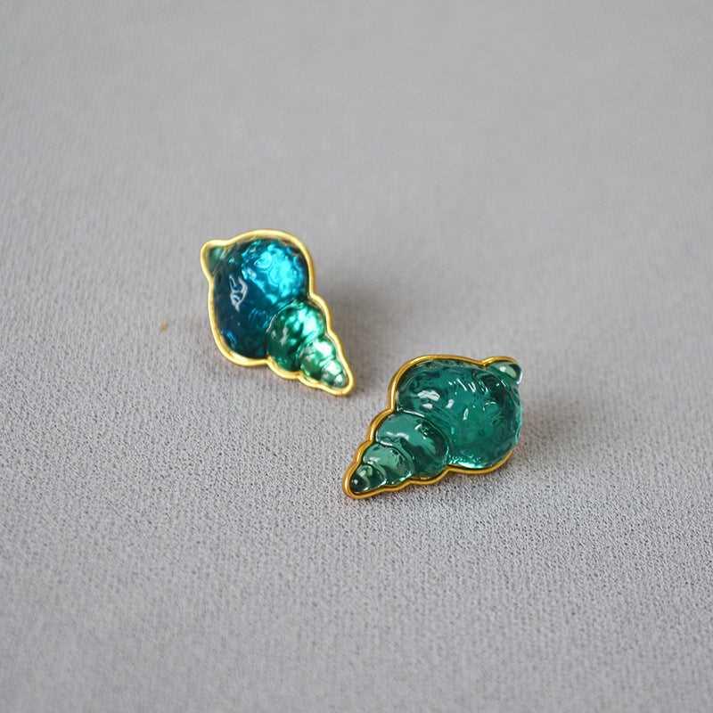 Sea Blue Shell Earrings - Marina