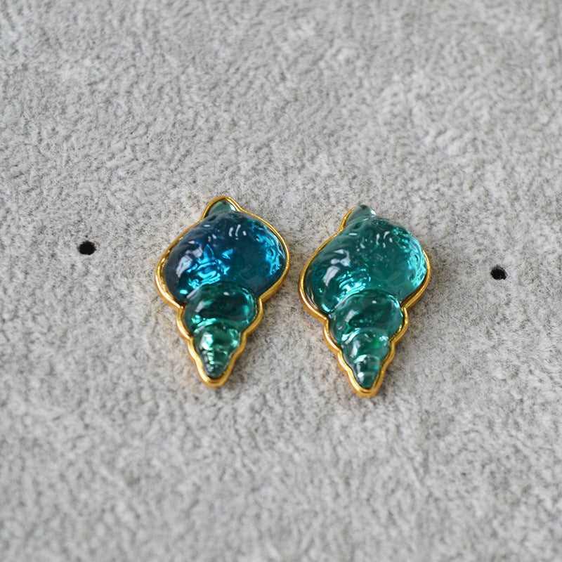 Sea Blue Shell Earrings - Marina